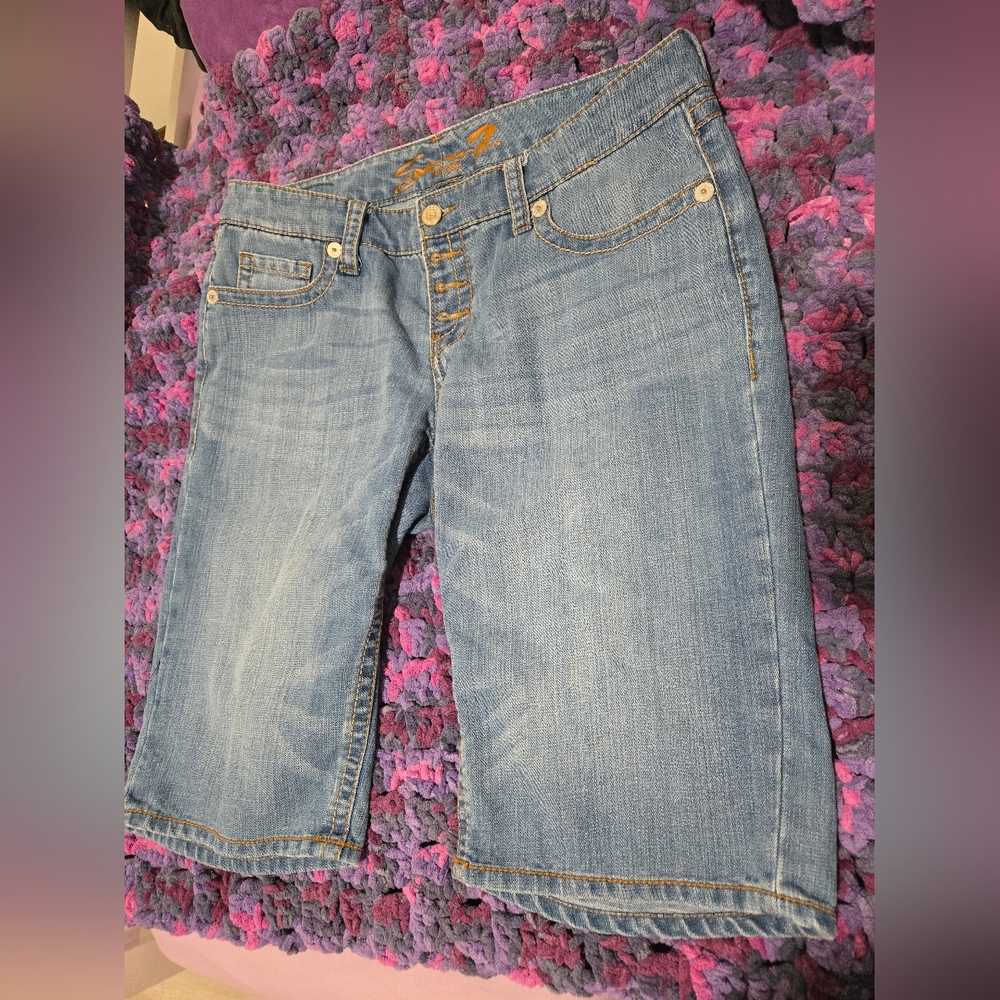 Seven7 Light Blue Jean Bermuda Short